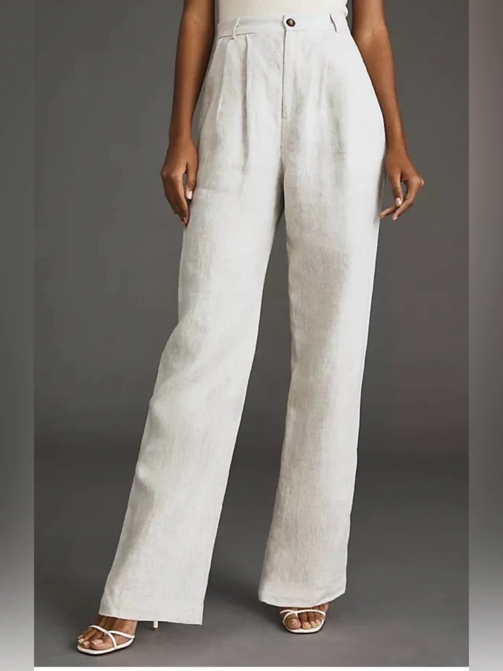 Reformation Mason Linen Pant 2P oatmeal